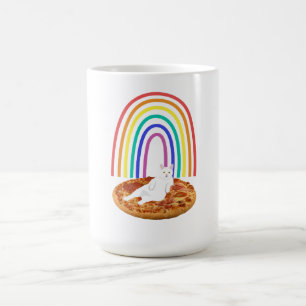 Mug Fraisage de chat sur pizza arc-en-ciel