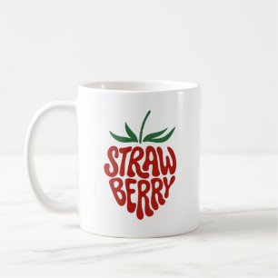 Mug Fraise - Graphisme de fruit rétro esthétique