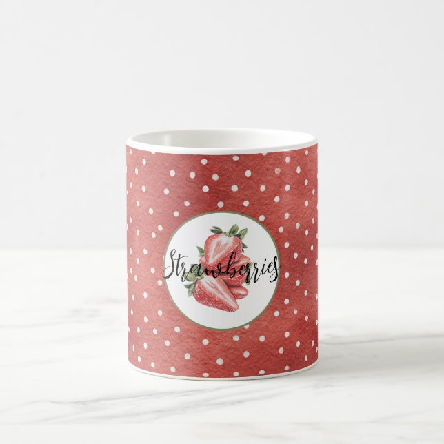Mug Fraises à points rouges et blancs   (Centre)