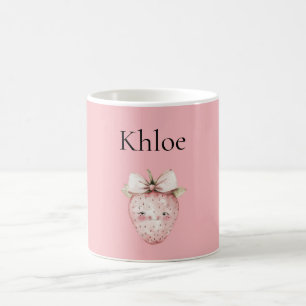 Mug Fraises Roses Heureuses