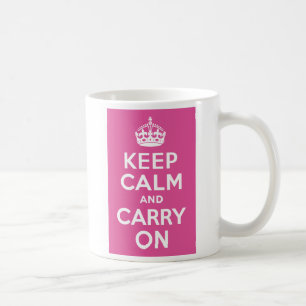 Mug Framboise rose Gardez le calme et poursuivez