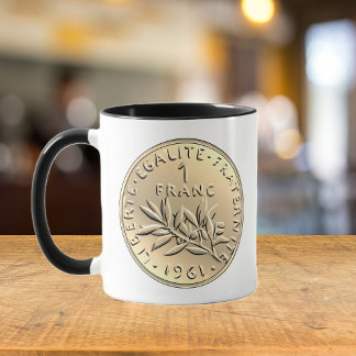 MUG FRANC FRANCAIS VINTAGE OR TASSE