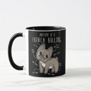 Mug Français Bulldog Anatomie mignonne drôle Animal Fr
