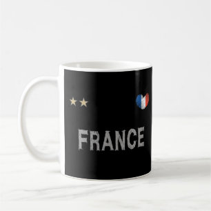 Mug France Football Fan Chemise Coeur
