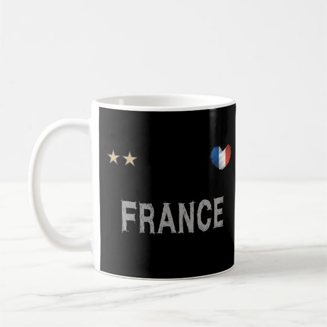 Mug France Football Fan Chemise Coeur (Gauche)