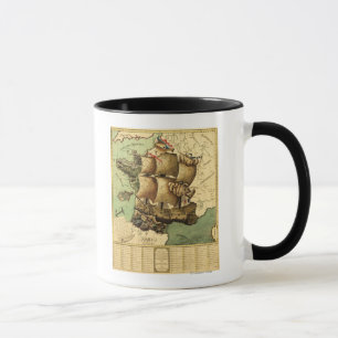 Mug France Représentée comme une carte panoramique de