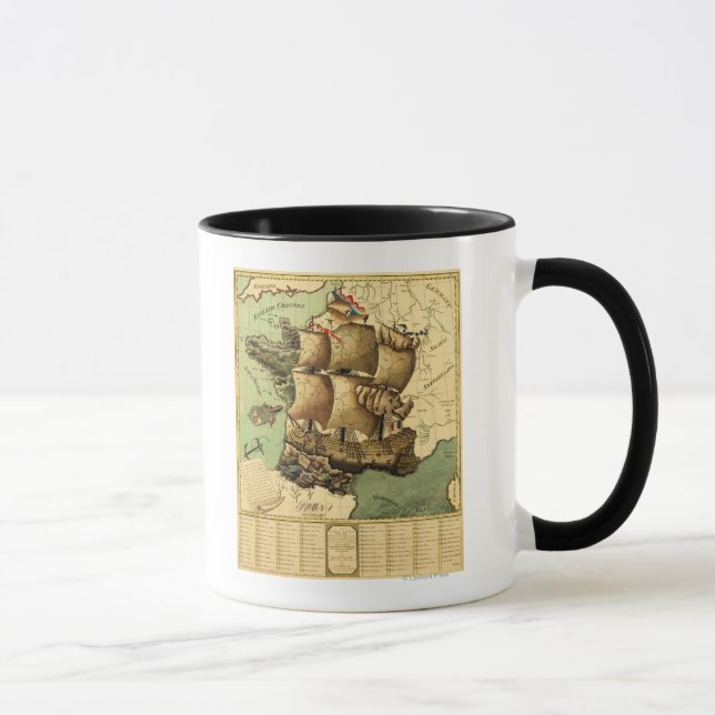 Mug France Représentée comme une carte panoramique de  (Droite)