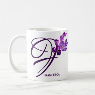 Mug Francesca nom personnalisable crocus pourpre crocu