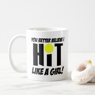 Mug frappe comme une fille volleyball