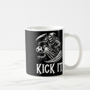 Mug Frappe-le Grim Reaper Jouant au Football