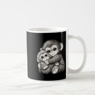 Mug Frapper un singe avec un ours en peluche câlin mèm