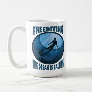 Mug Freediving - L'Océan Appelle Le Plongeur Sous-Mari