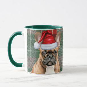 Mug French Buldog Lover Holiday Plaid Christmas