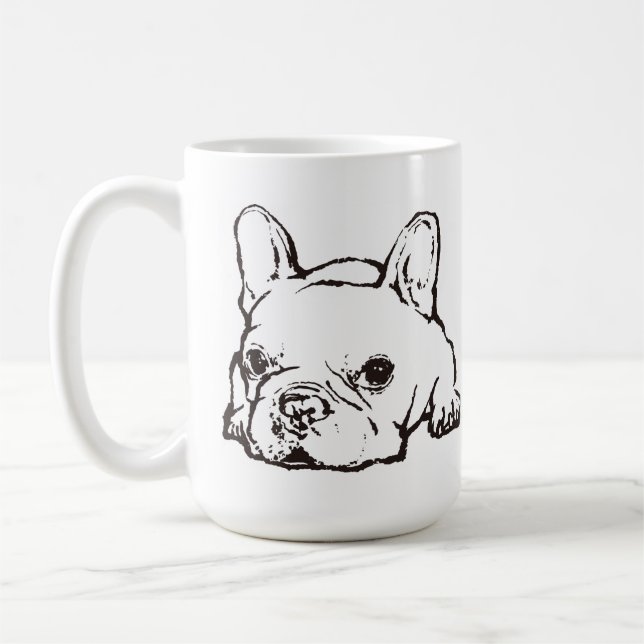 Mug French Bulldog Handwritten Illustration  CoffeeMug (Gauche)