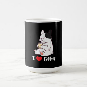 Mug French bulldog I Love Boba Bubble Milk Tea Dog Cut