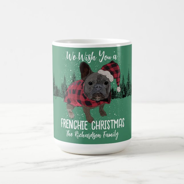 Mug French Bulldog Noël Chien personnalisé Frenchie (Centre)