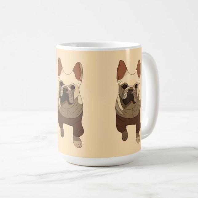 Mug French Bulldog, Soft Peach (Devant droit)