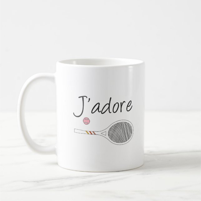 Mug French Chic J'adore Tennis Player Design (Gauche)