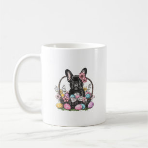 Mug Frenchie Dog Pâques Frenchie Dog Œufs Dessin T-Sh