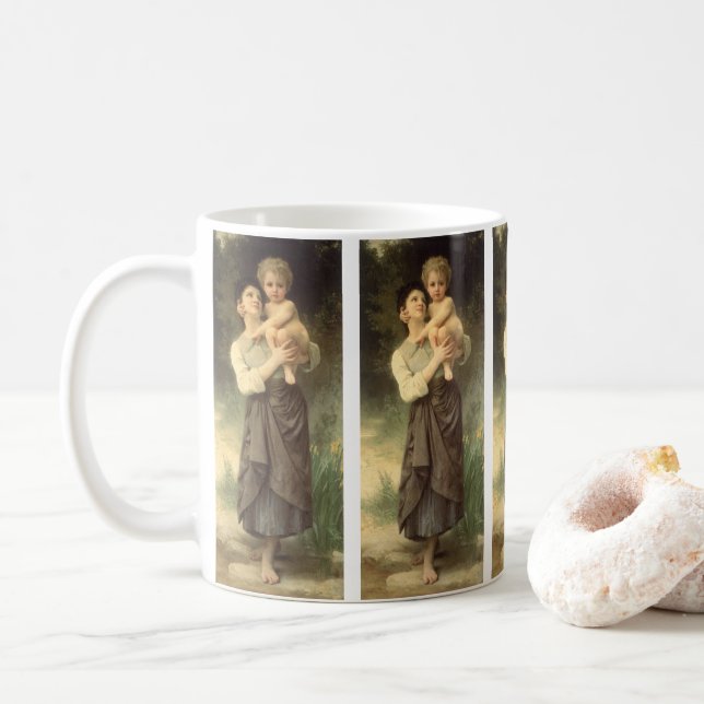 Mug Frère et soeur par William Adolphe Bouguereau (Avec donut)