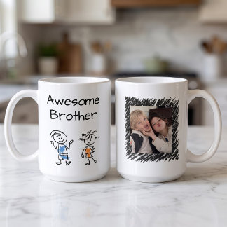 Mug Frère génial personnalisé avec photo et message