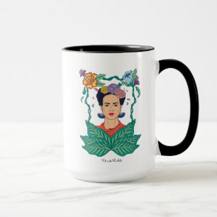 Mug Frida Kahlo Graphisme du cadre floral