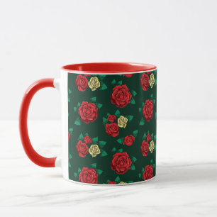 Mug Frida Kahlo motif rouge et de rose d'or