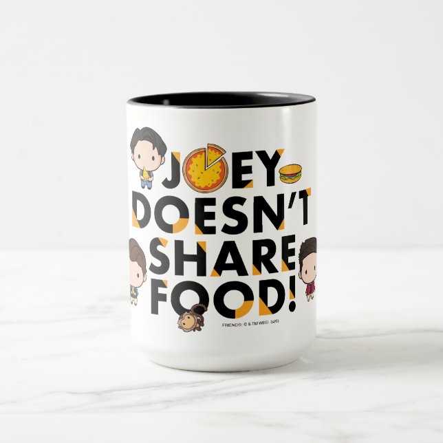 Mug FRIENDS™| Joey ne partage pas de nourriture Chibi (Centre)