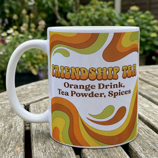Mug Friendship Tea Mix Recipe Groovy Retro Style (Créateur téléchargé)