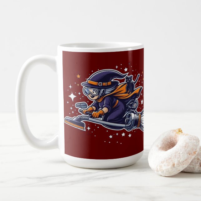 Mug Fright Night Flight : Halloween techno de la sorci (Avec donut)