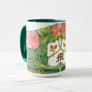 Mug Frise florale rétro Arts & Crafts ou Craftsman