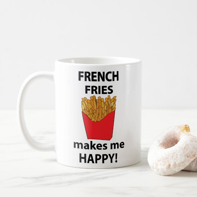 Mug Frites Me Rends Heureux Frites (Avec donut)