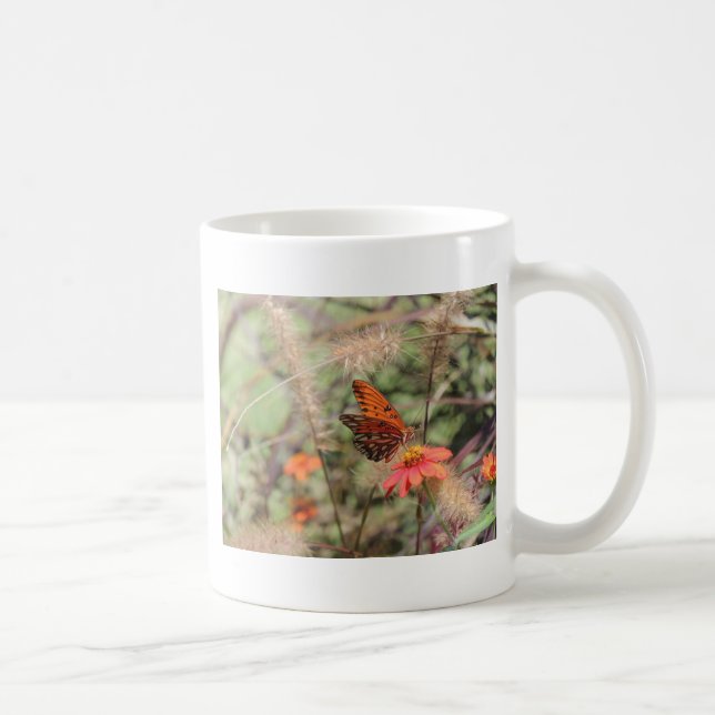 Mug Fritillaire du Golfe sur Zinnia (Droite)