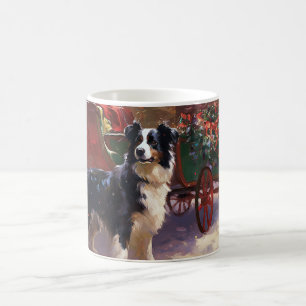 Mug Frontière Collie Festive de Noël