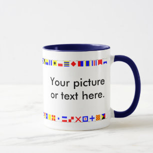 Mug Frontières du drapeau A au Z de signal nautique
