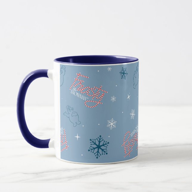 Mug Frosty Snowman Blue Snowflake Motif (Gauche)