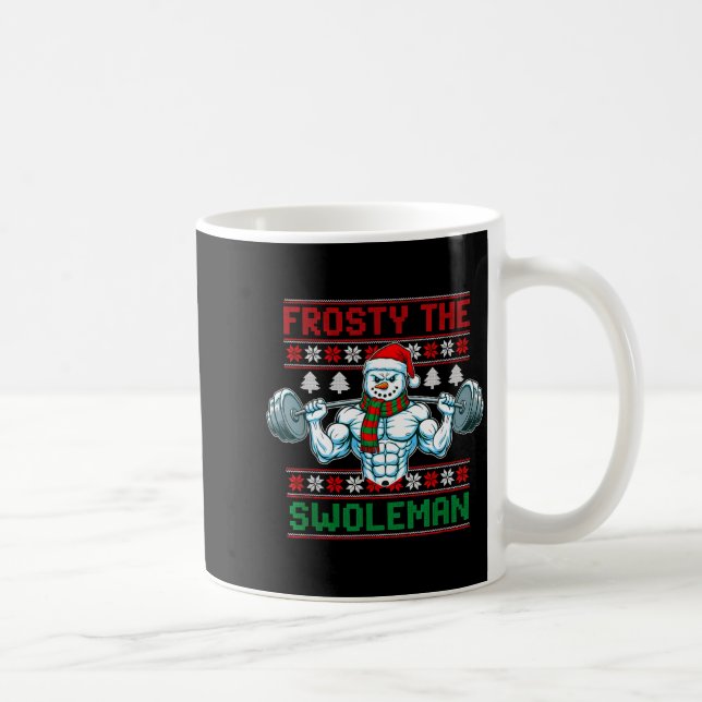 Mug Frosty The Swoleman Ugly Christmas Sweater Funny S (Droite)
