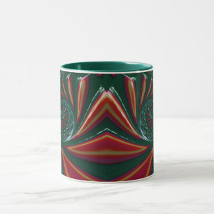Mug Frotté 3D brillant vert rouge Noël ~