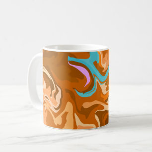 Mug Frottes Abstraites en orange, et bleu clair