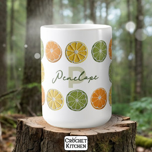 Mug Fruit de Crochet frais moderne Nom des tranches d'