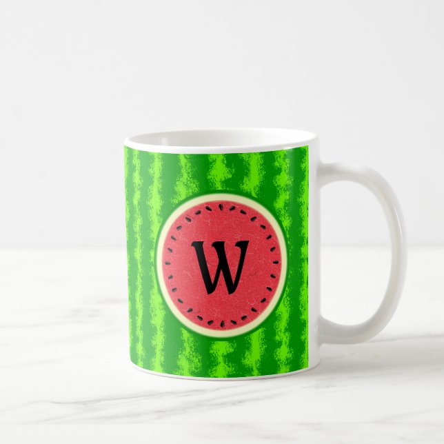 Mug Fruit d'été de la tranche de pastèque avec Monogra (Droite)