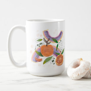 Mug fruit d'orange d'été géométrique