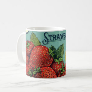 Mug Fruit vintage Crate Étiquette Art Patriot Fraises
