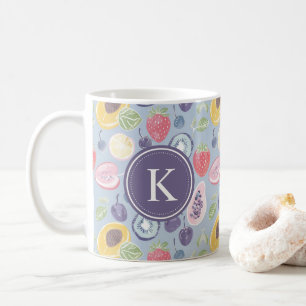 Mug Fruits colorés Monogramme Motif de printemps
