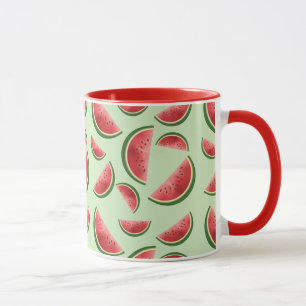 Mug Fruits de pastèque Motif sur vert