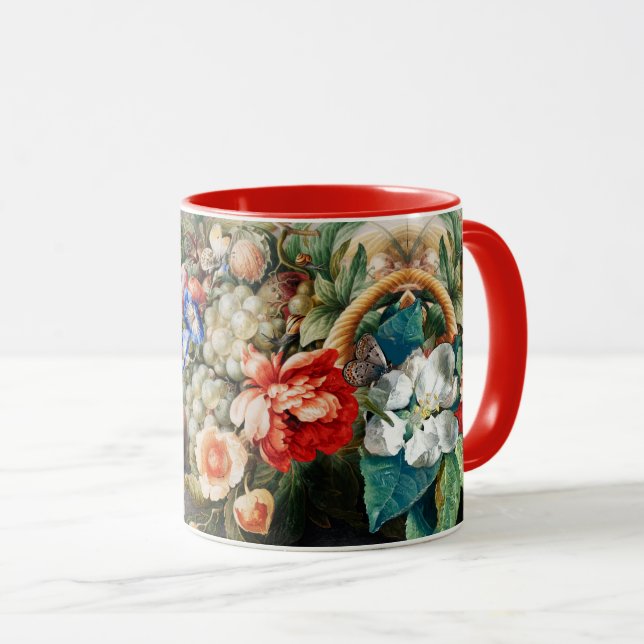 Mug FRUITS, FLEURS, RAISINS, PEACHES Flamands (Devant droit)