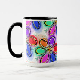 Mug Fun Artsy Aquarelle Fleurs Motif