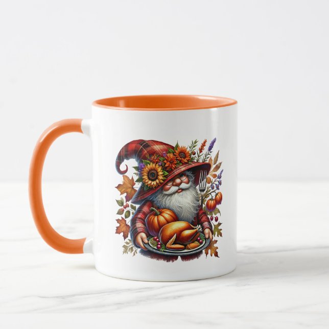 Mug Fun Fall gnome saisonnier ajouter monogramme (Gauche)