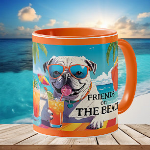Mug Fun Friends Dogs Summer Beach