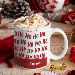 Mug Fun Ho Ho Ho Texte Rouge Fête Motif Noël